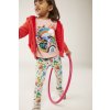 Dívčí tepláčky s fleecem Kytičky barevné růžové světlé Boboli holka 2130179667 modelka