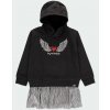 Dívčí mikina s kapucí a sukní Rock černá mikina a kovová sukně Boboli holka rock křídla 433167890 e