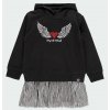 Dívčí mikina s kapucí a sukní Rock černá mikina a kovová sukně Boboli holka rock křídla 433167890 a