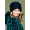 Dívčí pletená čepice a šála tmavomodrý set velká čepice šála pro holku holand Nono N107 5900 110 modelka 1