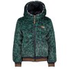 Dívčí zimní bunda oboustranná bomber s kožíškem chlupatá tygr gepard tmavě modrá bunda do pasu holka Holandsko N107 5201 320 1
