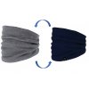 Dětský oboustranný pletený nákrčník modrý tunel tmavě modrý navy šedý melír Maximo kluk 93671 357400 c