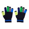 Dětské pletené rukavice s barevnými prsty modré kluk Maximo 9173-861300/4865
