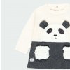 KKojenecké šatičky s medvídkem Panda šaty pro holčičku teplé bavlněné veselé černé bílé šatičky Boboli  1130058124 c