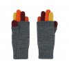 Dětské rukavice barevné prsty šedé pletené rukavice tmavé dvojité prstové rukavice Maximo 19173-937500-1899