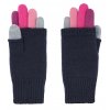 Dětské rukavice barevné prsty růžové šedé pletené rukavice tmavé dvojité prstové rukavice Maximo 19173 937500 4899