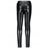Dívčí strečové kalhoty imitace kůže černé lesklé legíny pro holku latexové kalhoty BNOSY Y109 5672 099 1