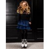 Dívčí sukně s kanýry modročerná Marble teplá sukně pro holku tmavá BNOSY Y109 5770 150 Modelka