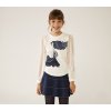 Dívčí top bílý s dívkou průsvitné rukávy dlouhý rukáv balónový černobílé tričko pro holku Boboli 723226 723237 model