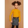 Dívčí kombinované šaty šedé hořčičně žluté pružné šaty s dlouhým rukávem holka NoNo  N109 5803 019 modelka