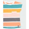 Pruhované dívčí tričko bio bavlna barevné pruhy přírodní barvy krátký rukáv Boboli holka Organic 4640269755 c