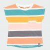 Pruhované dívčí tričko bio bavlna barevné pruhy přírodní barvy krátký rukáv Boboli holka Organic 4640269755 a