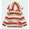 Kojenecký pletený kabátek - pruhovaný svetřík na knoflíčky hravé kapsičky zvířátko barevný kabátek Boboli bavlna 1241081111 e
