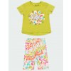 Dívčí tričko a krátké legíny pistáciově zelené barevné kraťásky Organic bio bavlna Boboli set léto pro holčičku 244112-4586 a