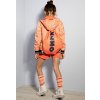 Dívčí lehká bunda s pytlem batůžkem oranžová růžová jarní bunda větrovka Papaya/broskev s puntíky NoNo holka N202 5200 530 modelka