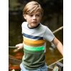 Chlapecké tričko s barevnými pruhy Khaki tričko šedý melír bavlna kluk B-nosy Y202 6431 351 model