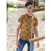 Chlapecké tričko hnědé se safari zvířátky okrové tričko krátký rukáv bavlna kluk B-Nosy Y112 6404 528 model