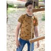 Chlapecké tričko hnědé se safari zvířátky okrové tričko krátký rukáv bavlna kluk B-Nosy Y112 6404 528 model