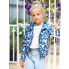 Dívčí větrovka s květy a volánky modrá/růžová lehká bunda na zip s kapucí větrovka pro holku květovaná B-Nosy Y202 5231 023 modelka