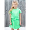 Dívčí šaty svítivě zelené Sporty šaty s krátkým rukávem neon holka B-nosy Y202 5850 312 modelka