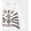 Dívčí souprava tričko a džegíny Zebra šedobílá krémově bílé tričko se zvířátkem dlouhý rukáv bavlna holčička Boboli 2140071111 c