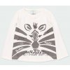 Dívčí souprava tričko a džegíny Zebra šedobílá krémově bílé tričko se zvířátkem dlouhý rukáv bavlna holčička Boboli 2140071111 a