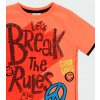 Chlapecké tričko oranžové Good vibes grepové tričko dvojitý rukáv rozparek peace plastický nápis bavlna triko pro kluka Boboli 5241795115 c