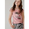 Dívčí tričko růžové s uzlíkem Jungle Boboli bavlna krátký rukáv top holka