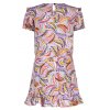 Dívčí šaty s volánky barevné Banana art print fialové šaty na léto pro holku B-Nosy Y202 5880 620 c