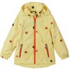 Dětská bunda žlutá s puntíky reimatec Banana lehká bunda pro děti holky zip stažený pas reflex prvky nepromokavá žlutá pláštěnka s barevnými puntíky Reima  521634A 2093 b