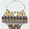 Dívčí plavky trikiny Afrika vykrojené plavky pro holku boky v celku bikiny černé žluté Boboli holka 8244199728 c