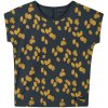Černé dívčí triko Reima tmavý top krátký rukáv černé tričko se žlutými puntíky pro holku bio bavlna Reima soft black 536706 9789 a