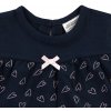 Dětské tričko tmavě modré s růžovými srdíčky tmavomodré tričko s krátkým rukávem pro holčičku růžové srdíčka mašlička bavlna Jacky 1212560 0 3378 b
