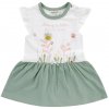 Kojenecké šatičky Veselá včelka zelenobílé šaty pro miminko holčičku bavlna bílé veselé krátký rukáv letní šaty Jacky 3912160-0-1060