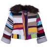 Barevná dětská bunda s kožíškem Cris patchwork pestrobarevná Barcelona art 701RET Chaqueta701RET Cris