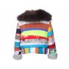 Barevná dětská bunda s kožíškem Cris patchwork pestrobarevná Barcelona art b