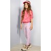 Pružné Dívčí kalhoty světle fialové crochet elegantní lila kalhoty pro holku NoNo N202 5600 603 modelka