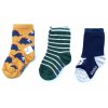 Chlapecké ponožky Dinosaur dětské bavlněné ponožky barevné žluté zelené modré pruhované Ewers 3 páry 205252-03 a