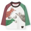 Chlapecké tričko s barevnými rukávy Zvířátka dlouhý rukáv bílé tričko barevné3391281111 a