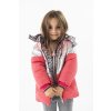 Dívčí bunda zimní oboustranná růžová Shine stříbrná lehká zimní bunda pro holku Boboli 2192043854 modelka