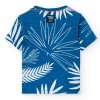 Dětské tričko modré listy Tropical modré tričko pro kluka i holku unisex krátký rukáv 100% bavlna Boboli 3210842579 b