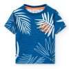 Dětské tričko modré listy Tropical modré tričko pro kluka i holku unisex krátký rukáv 100% bavlna Boboli 3210842579 a