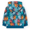 Dětská mikina na zip modrá barevné listy tropical mikina pro kluka i holku unisex 100% bavlna Boboli Španělsko 3211529653 b