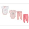 Kojenecké body a polodupačky růžové set pro holčičku 100% bavlna Boley 6151406 6371105 9940