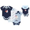 Kojenecké body modré-bílé Kapitán (3 ks) Kojenecké oblečení body 100% bavlna obálkový střih Boley 6151211 0 9950 a