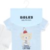 Kojenecké body bílé a modré Kapitán (2 ks) 100% bavlna body s krátkým rukávem pro chlapečka Méďa 6151213 0 9950 b