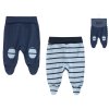 Kojenecké polodupačky modré pruhované 2v1 100% bavlna tepláčky pro chlapečka Boley 6371110 0 9950 a