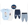 Kojenecký set body a polodupačky modrý Z Kapitán (4 ks) obálkové body bílé světle modré 100% bavlna kojenecké oblečení pro chlapečka Boley 6151213-6371110-9950 set