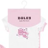 Kojenecké body růžové Kočička (3 ks) bílé růžové body pro holčičku měsíček 100% bavlna Boley 6151205 0 9940 b