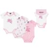 Kojenecké body růžové Kočička (3 ks) bílé růžové body pro holčičku měsíček 100% bavlna Boley 6151205 0 9940 a